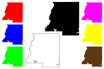Le Sueur County, Minnesota (U.S. county, United States of America, USA, U.S., US) map vector illustration, scribble sketch Le Sueur map