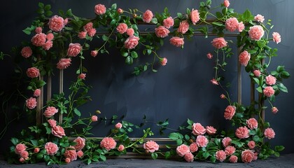 Fototapeta premium pink tulips on a wooden background