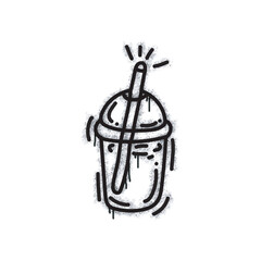 
Drink bottle spray painted black on white. Drink bottle symbol. isolated on white background. vector illustration