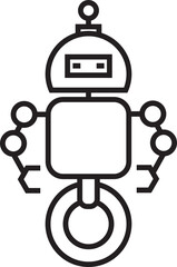 Robot Character Line Icon