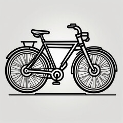 Line icon bike for web white background