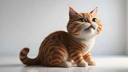 Obraz premium Adorable oversized tabby ginger cat with a soft downy.generative.ai 