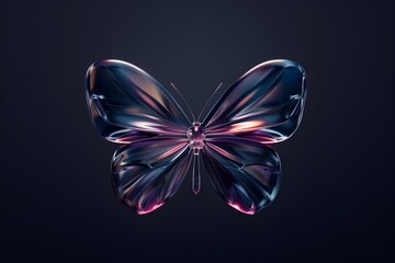 Fototapeta premium Mesmerizing Butterfly-Inspired Digital Artwork with Shimmering Fractal Wings and Vibrant Iridescence
