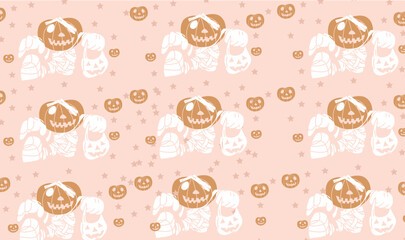 cute cartoons halloween seamless background wallpaper pattern