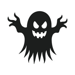 A Halloween ghost silhouette vector