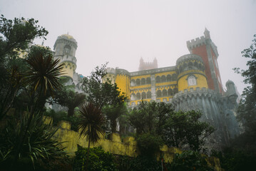 Fototapeta premium Sintra, Portugal, Europe, Pena Palace, Castle, Estate, UNESCO World Heritage Site, architecture, garden, moorish