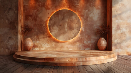 luxury minimalist podium for premium product presentation