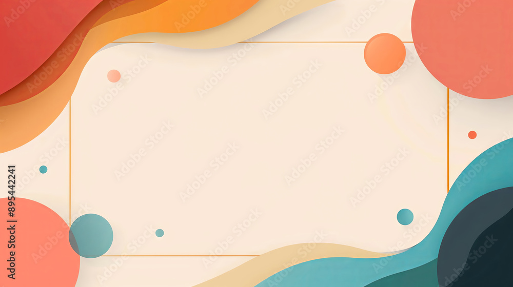 Poster colorful abstract background with flowing shapes and a blank space for text. perfect for creative de