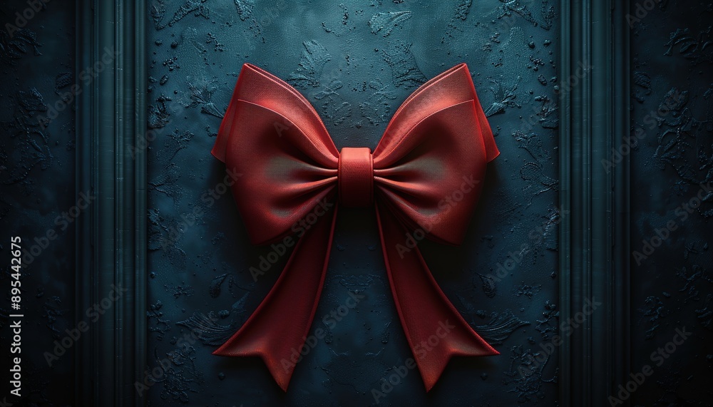 Wall mural red bow and ribbon