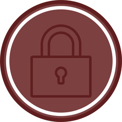 lock Vector Line Double Circle Maroon