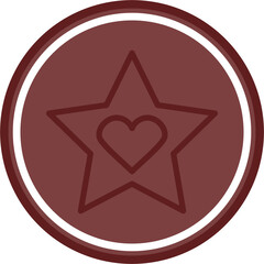 favourite Vector Line Double Circle Maroon