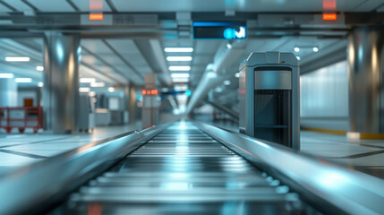 Fototapeta premium High-tech scanning systems for cargo and luggage, capable of identifying prohibited items and potential threats quickly and accurately. 