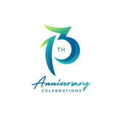 13 years anniversary logo design. Anniversary logo design template.