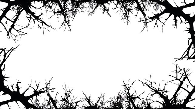 Black and White Thorny Frame