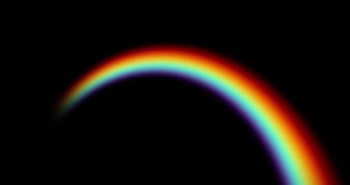 Rainbow fading slowly on black background in perpective view. Soft color gradient animation. Good for adding to any video as channel for itself, overlay, etc....