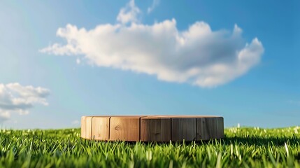 Wooden Platform in a Meadow