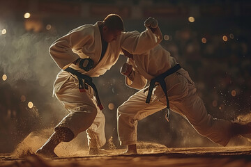 Judo Match in a Cloud of Dust
