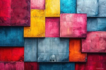 Fototapeta premium Variety of Abstract Shapes and Forms in Vibrant Colors