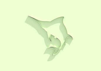 Sailfish, swordfish, marlin on blobs background. Seafood shop logo, signboard, restaurant menu, fish market, banner, poster design template. Fresh seafood. Fishing trophy. 3D render