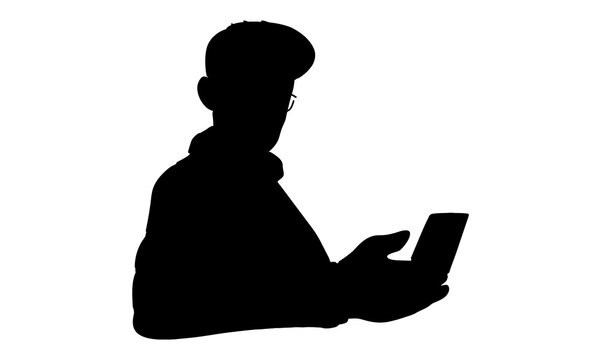 recommend clip art: silhouette of Man holding cellphone