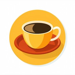 Obraz premium Coffee Cup Vector Icon Illustration on White Background
