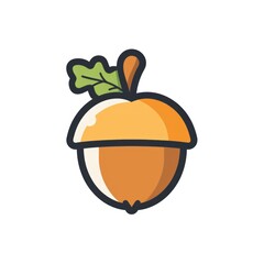 Acorn Vector Icon Illustration on White Background