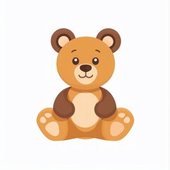 Obraz premium Teddy Bear Vector Icon Illustration Centered on White Background for Website Design