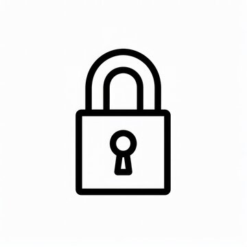 Secure Website Lock Icon Vector Illustration on White Background