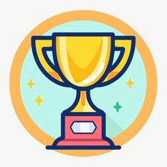 Shiny Trophy Achievement Icon - Vector Illustration for Web Design