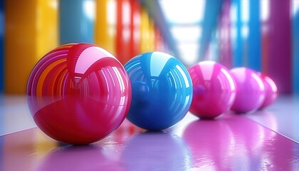 Set of colorful spheres