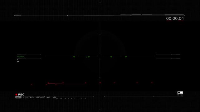 Camera recording screen overlay with alpha channel. Dslr camera frame viewfinder, screen of video recorder digital display with multiple settings and timer