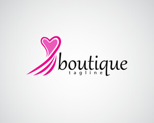 Obraz premium creative dress with top in the shape of love logo for boutique ,salon and others