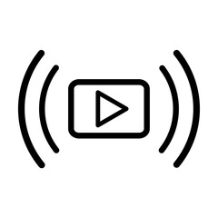 Video stream outline icon vector online education topic with video stream concept live streaming and media meaning symbol for your web design, logo, infographic, UI. illustration