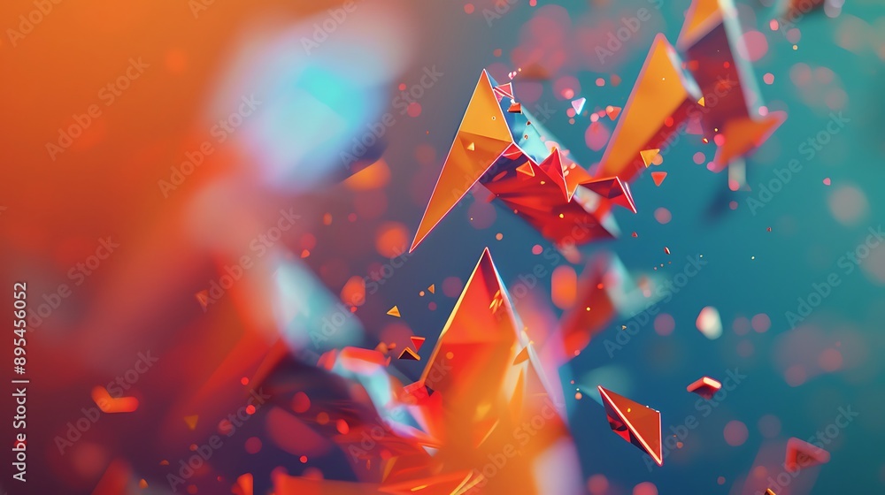 Poster abstract 3d geometric shape triangle polygon with texture background modern pattern art style for co
