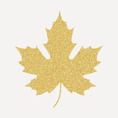 Golden glitter maple leaf