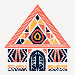Colorful geometric tribal house
