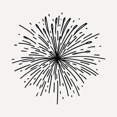 Obraz premium Hand-drawn fireworks burst illustration