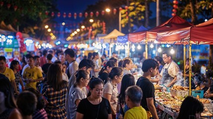 Street Food Festival Featuring Diverse and Colorful Cuisines