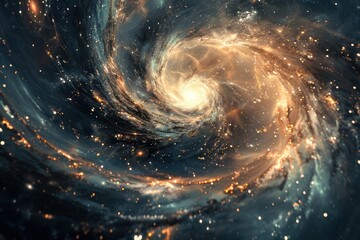 Obraz premium A galaxy with spiral arms and glowing stars