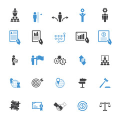 Universal business management and human resources icon set. Universal icons for web and mobile. Vector.	