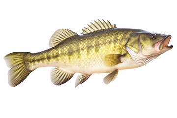 Fototapeta premium Largemouth Bass with Vibrant Colors Isolated on Transparent Background