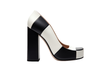Chunky Block Heel for Added Height Isolated on Transparent Background