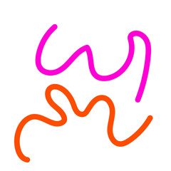 Pink orange squiggly lines abstract vectors background 