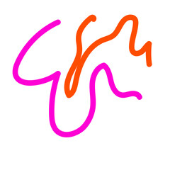 Pink orange squiggly lines abstract vectors background 