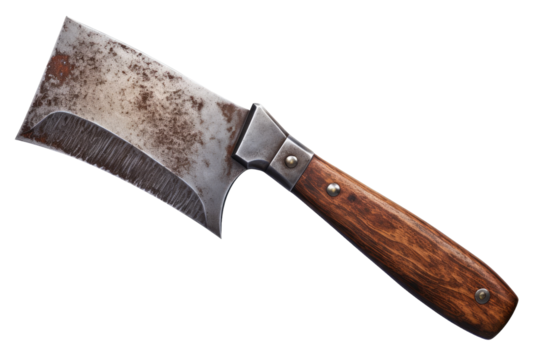 Vintage Cleaver with Rustic Charm Isolated on Transparent Background