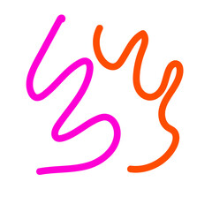 Pink orange squiggly lines abstract vectors background 