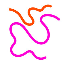 Pink orange squiggly lines abstract vectors background 