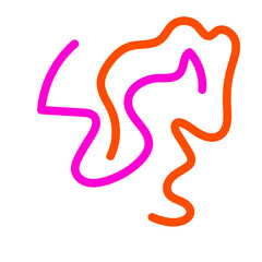 Pink orange squiggly lines abstract vectors background 