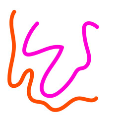 Obraz premium Pink orange squiggly lines abstract vectors background 