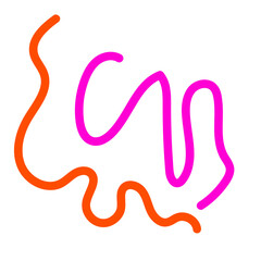 Pink orange squiggly lines abstract vectors background 